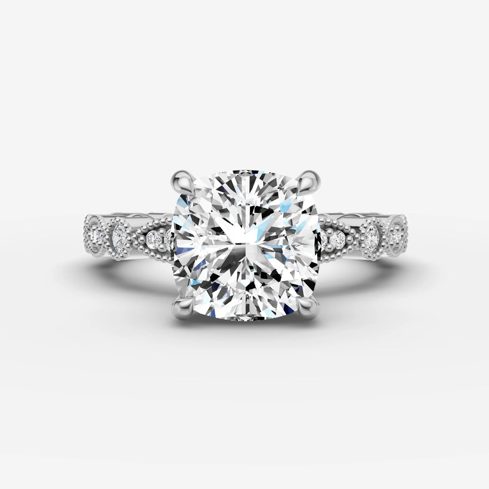 Heritage cushion diamond setting in gold, view 13
