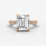 Heritage emerald diamond setting in gold, view 7