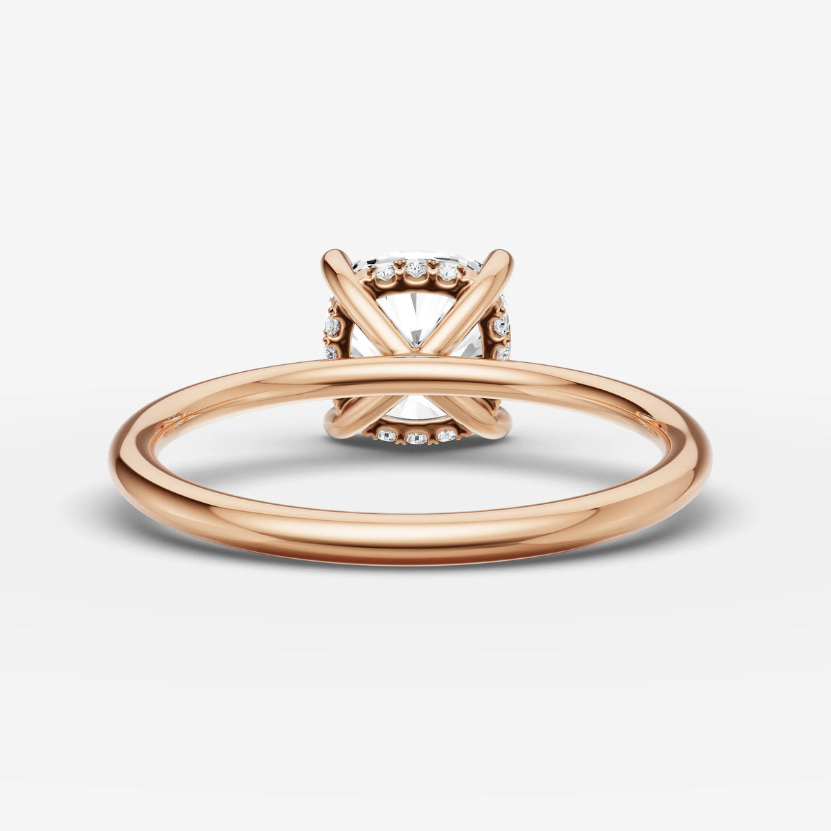 Mystere cushion diamond setting in gold, view 12