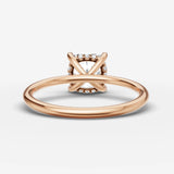 Mystere cushion diamond setting in gold, view 12