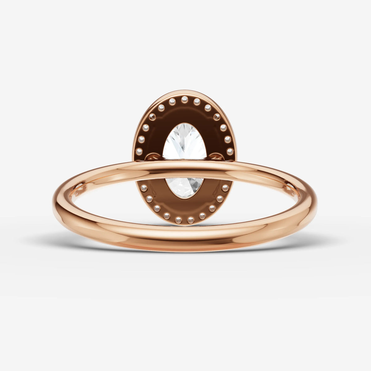 Aurore oval diamond setting in gold, view 12