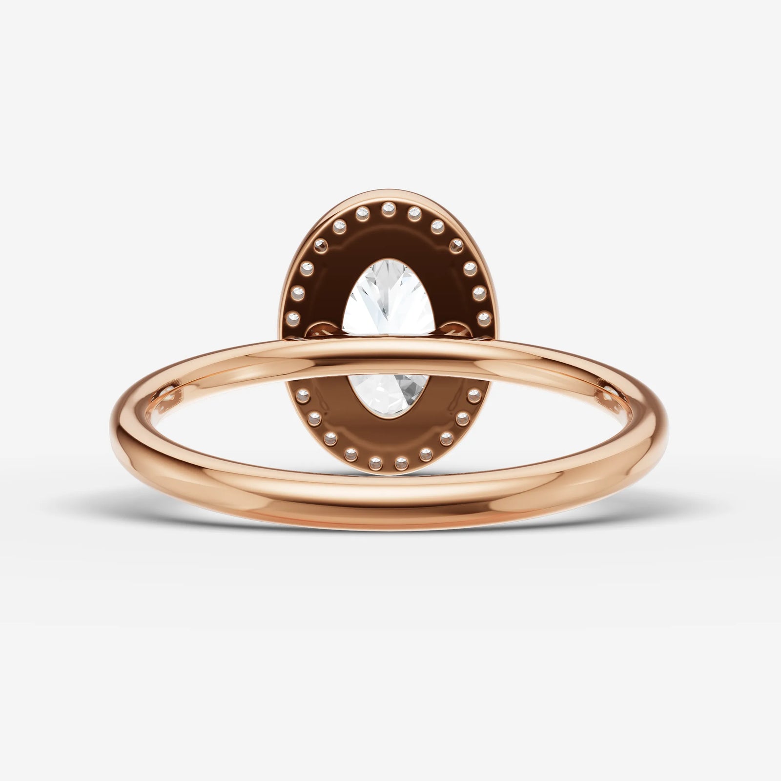 Aurore oval diamond setting in gold, view 12