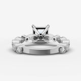 Heritage asscher diamond setting in gold, view 18
