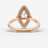 Aurore marquise diamond setting in gold, view 12