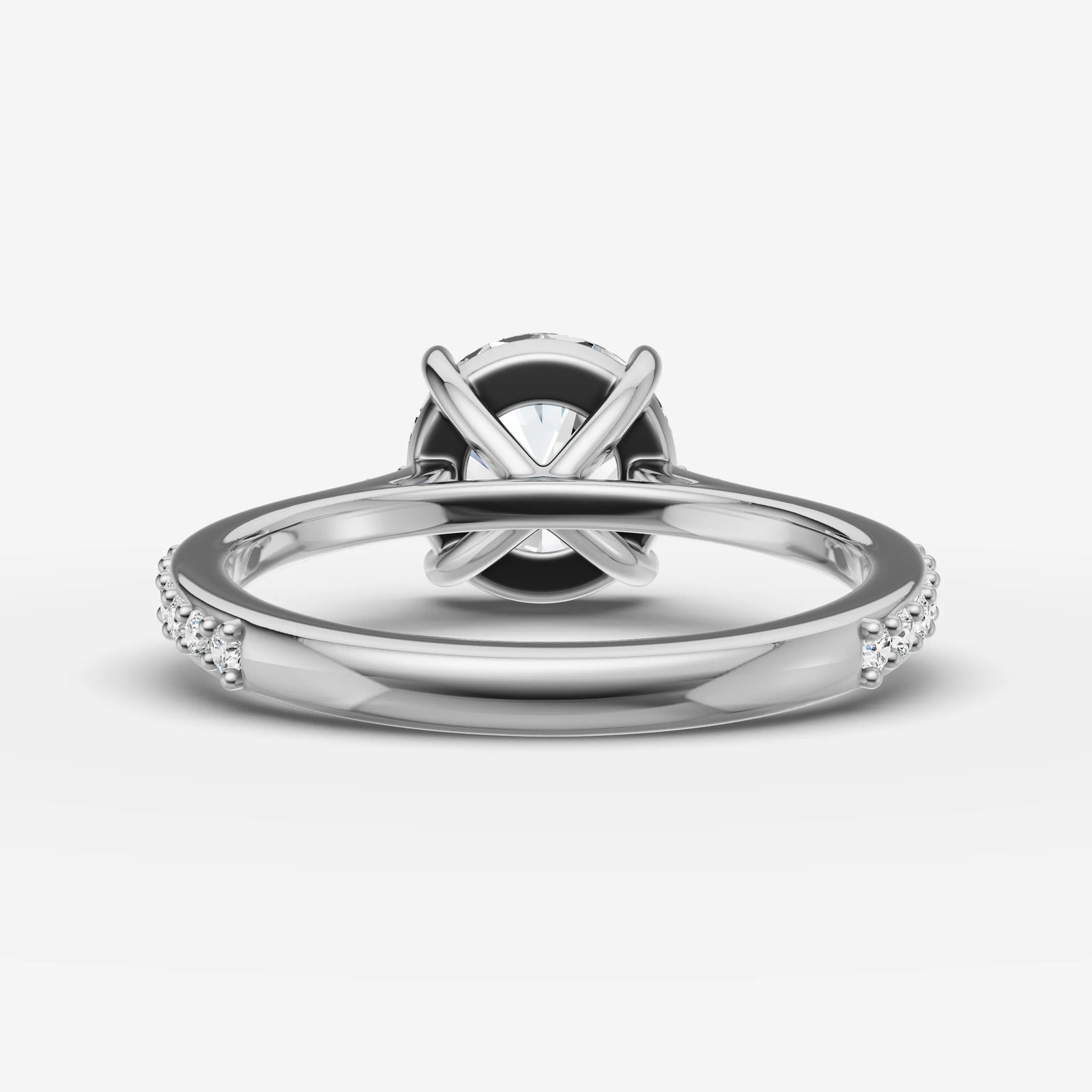 Cathedrale round diamond setting in gold, view 18