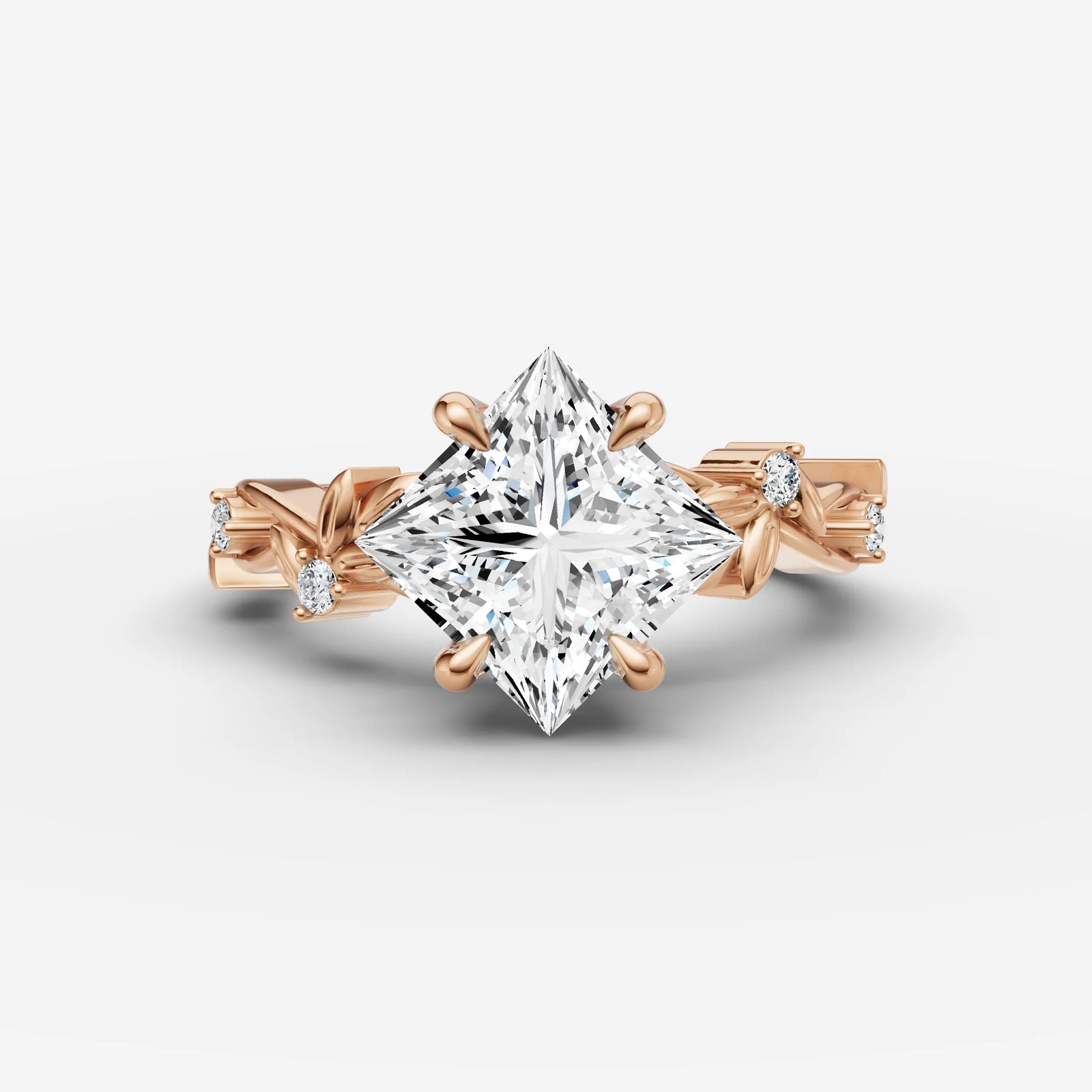 Fleur princess diamond setting in gold, view 7