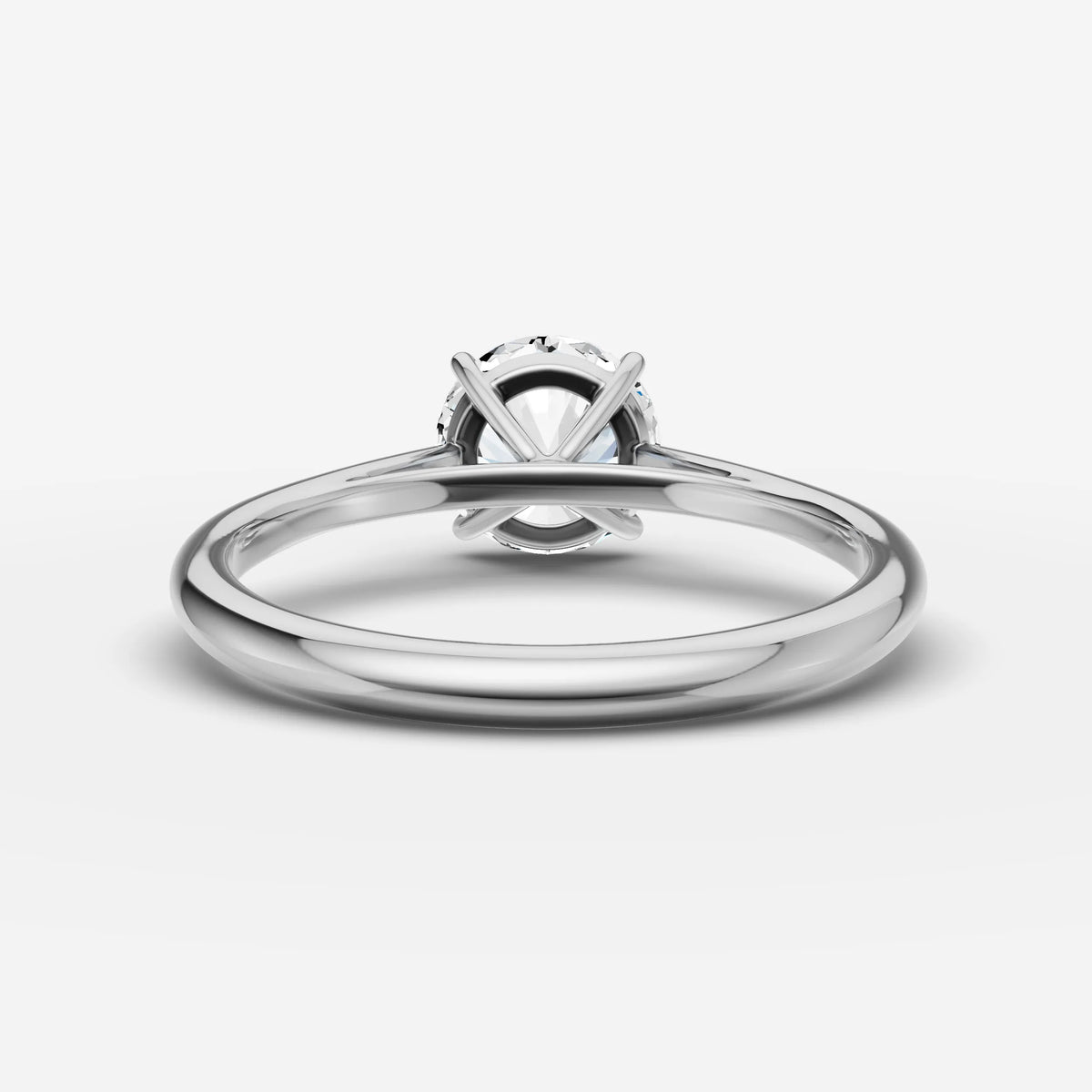 Cathedrale round diamond setting in gold, view 18