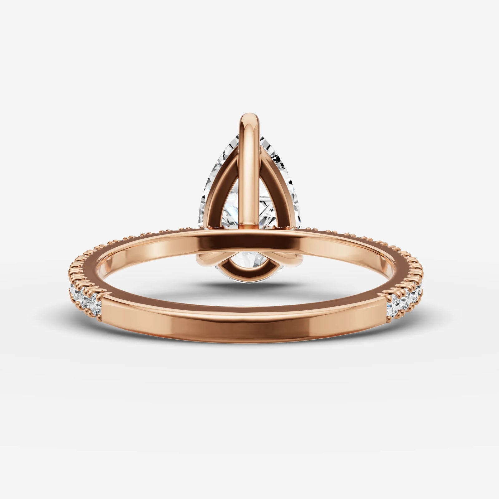 Etoile pear diamond setting in gold, view 12