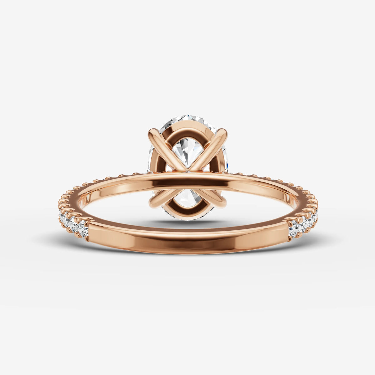 Etoile oval diamond setting in gold, view 12