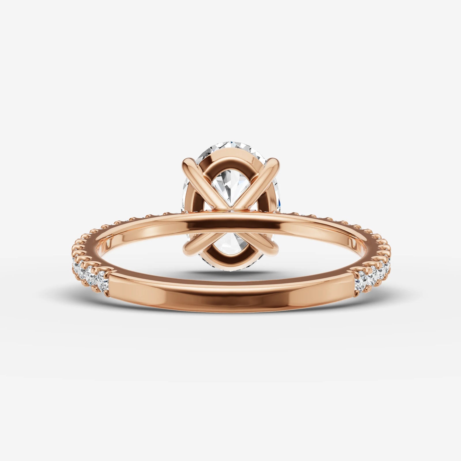 Etoile oval diamond setting in gold, view 12