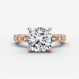 Heritage cushion diamond setting in gold, view 7