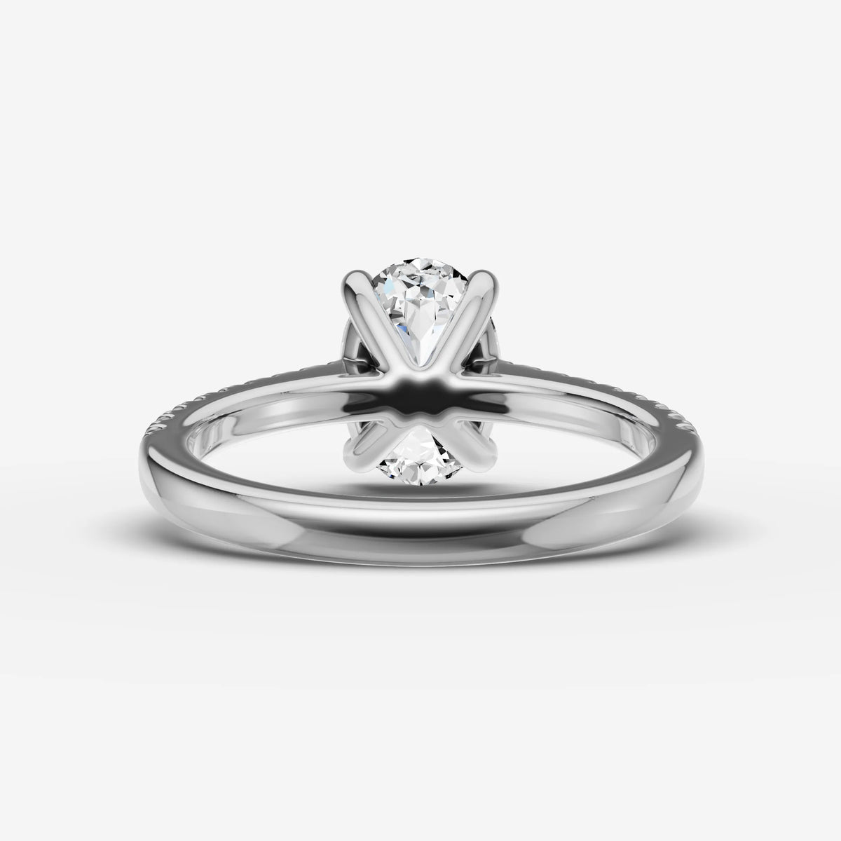 Cathedrale oval diamond setting in gold, view 18