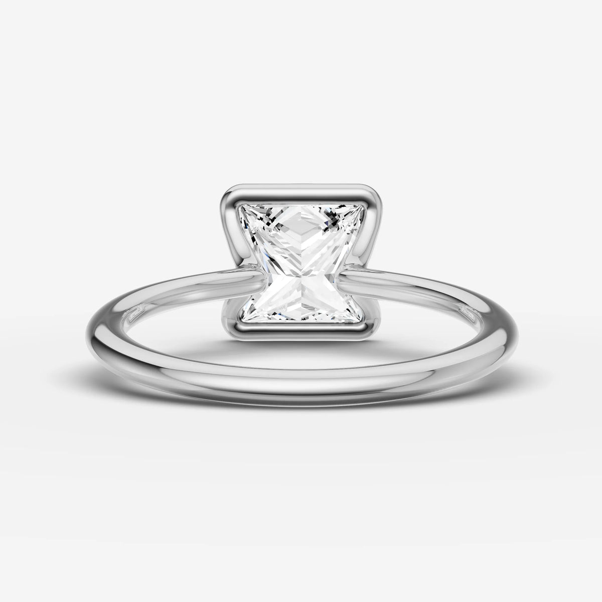 Demi princess diamond setting in gold, view 18