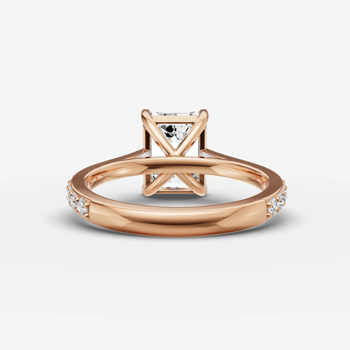 Cathedrale emerald diamond setting in gold, view 12