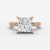 Heritage princess diamond setting in gold, view 7