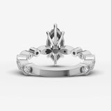 Heritage marquise diamond setting in gold, view 18