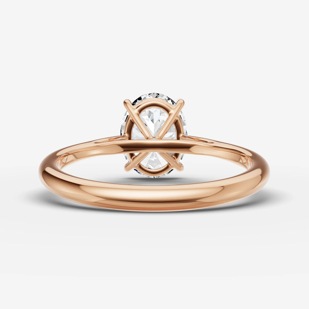 Cathedrale oval diamond setting in gold, view 12