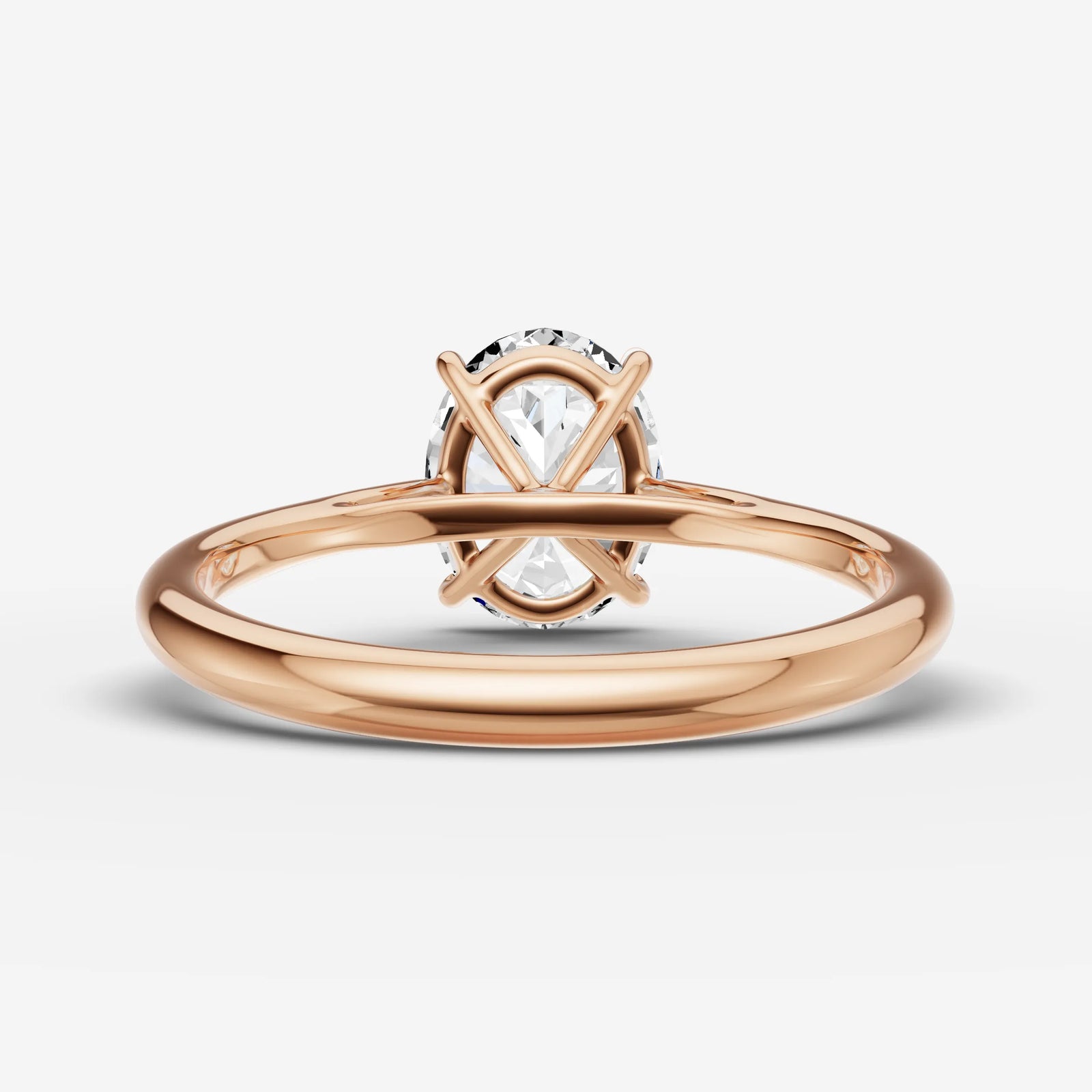Cathedrale oval diamond setting in gold, view 12