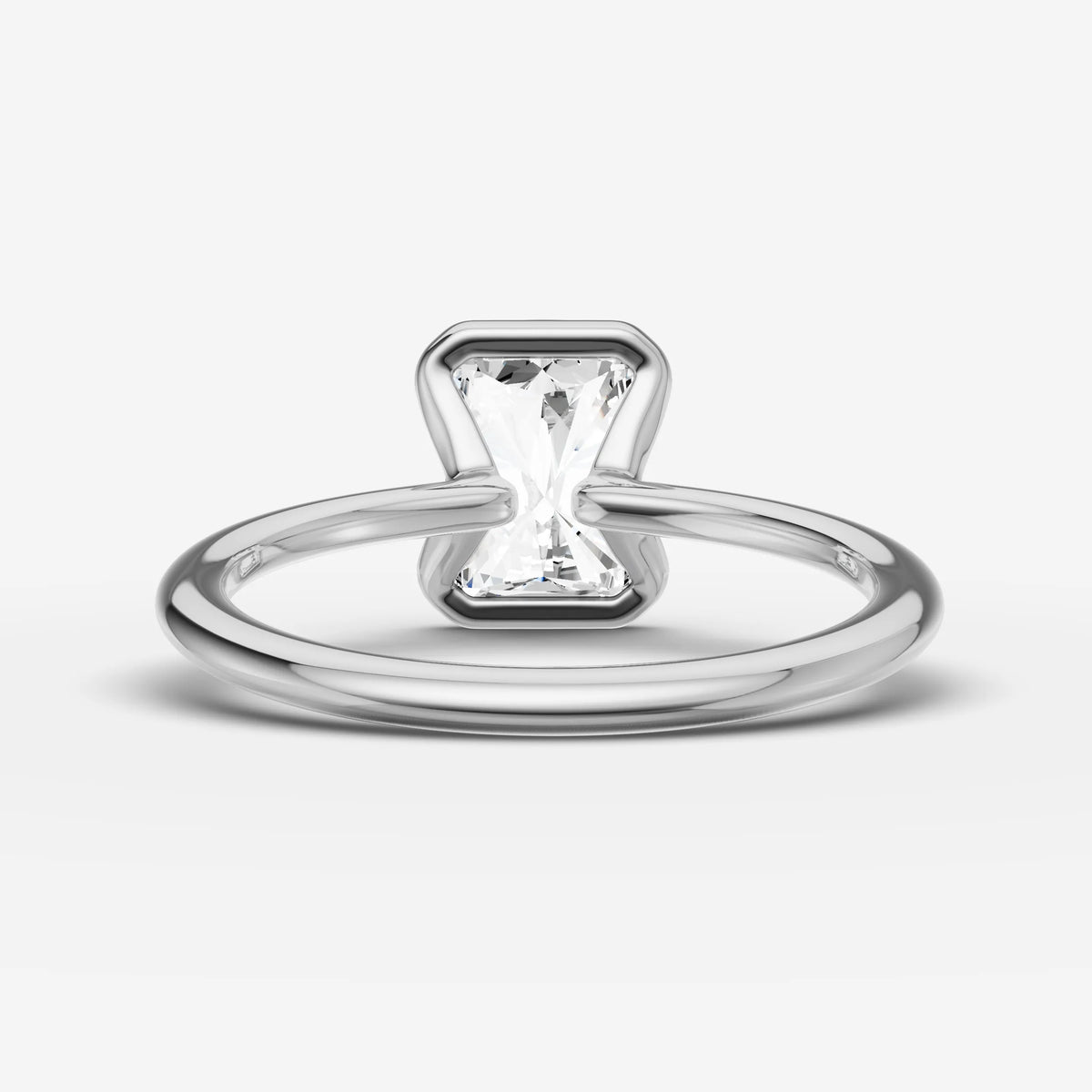 Demi radiant diamond setting in gold, view 18