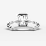 Demi radiant diamond setting in gold, view 18