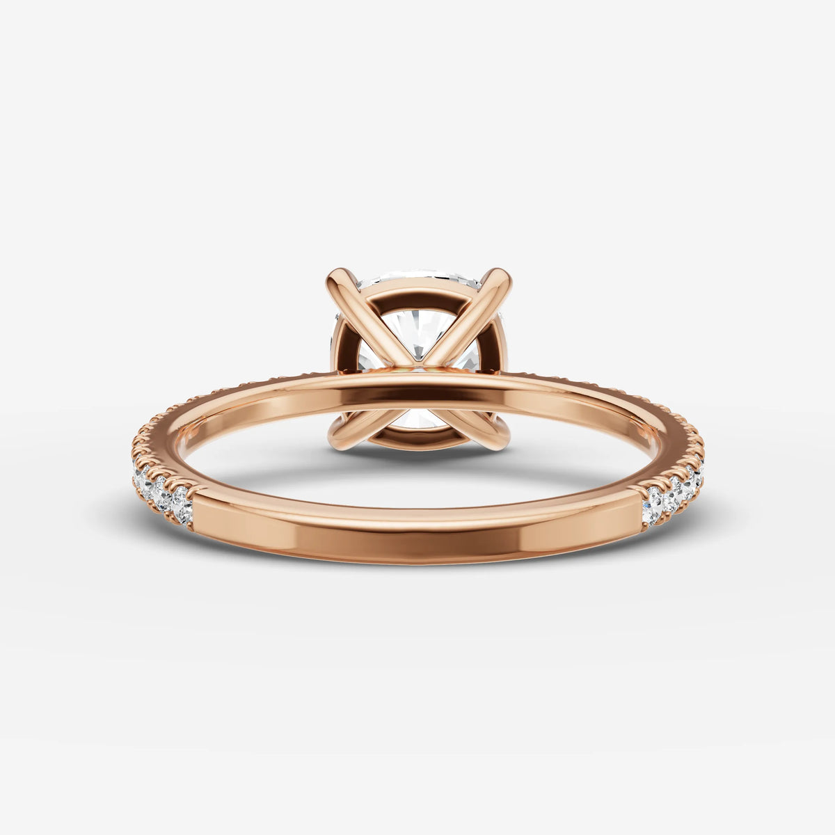 Etoile cushion diamond setting in gold, view 12