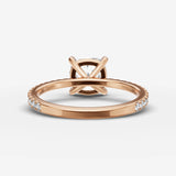 Etoile cushion diamond setting in gold, view 12