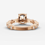 Heritage elongated cushion diamond setting in gold, view 12