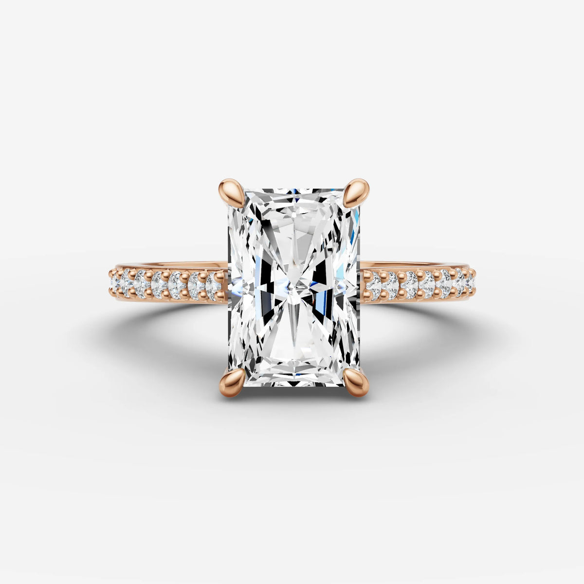 Cathedrale radiant diamond setting in gold, view 7