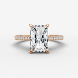 Cathedrale radiant diamond setting in gold, view 7