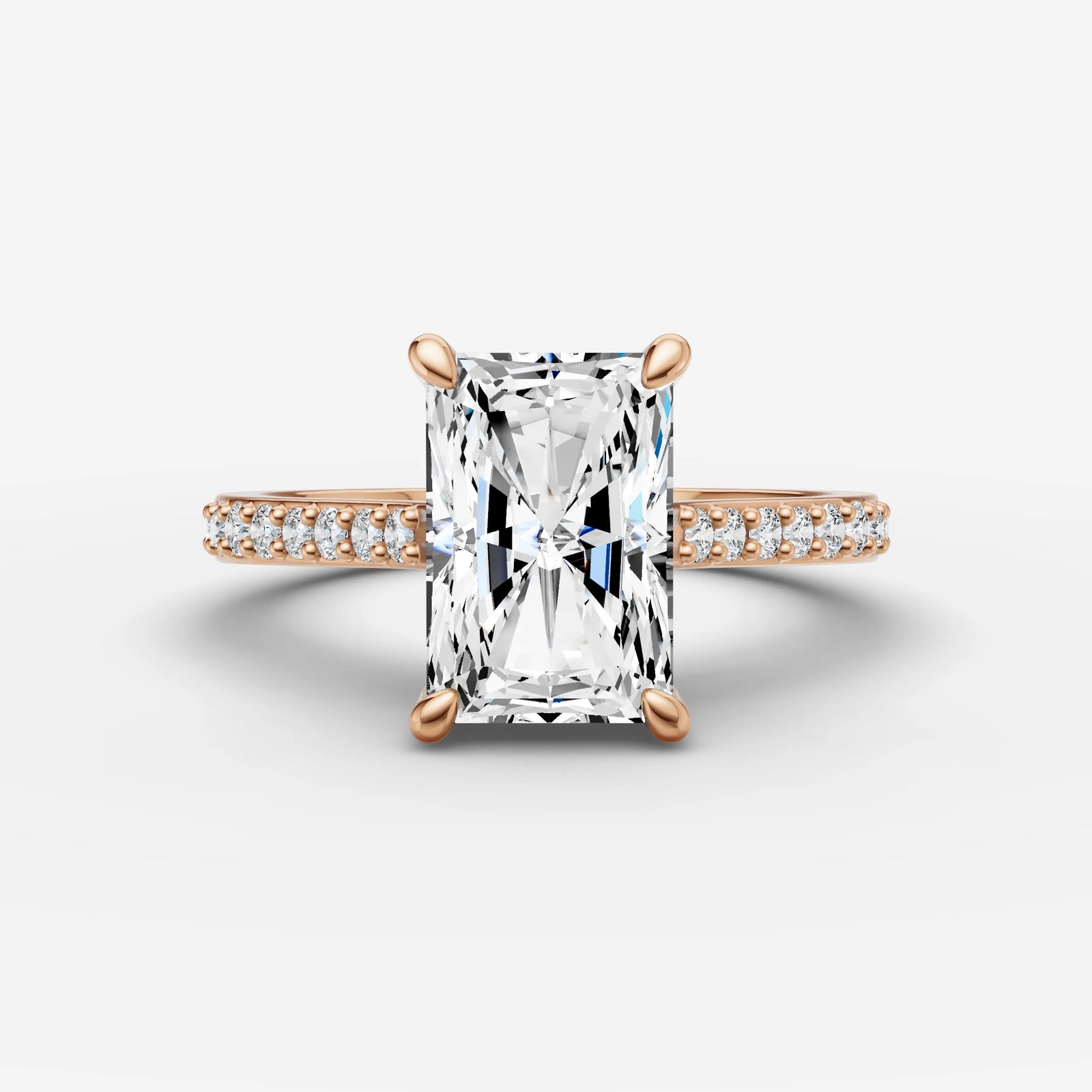 Cathedrale radiant diamond setting in gold, view 7