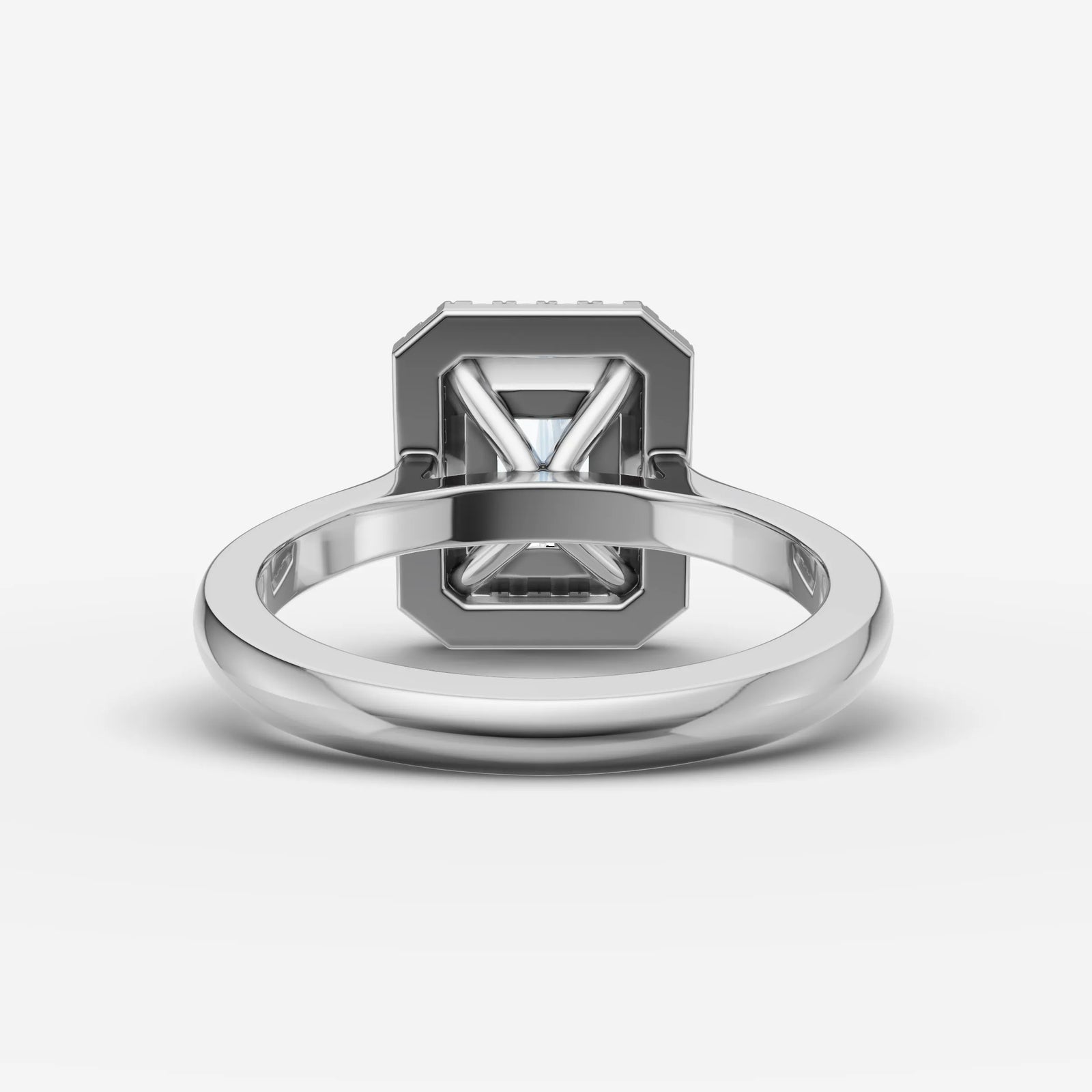 Aurore emerald diamond setting in gold, view 18