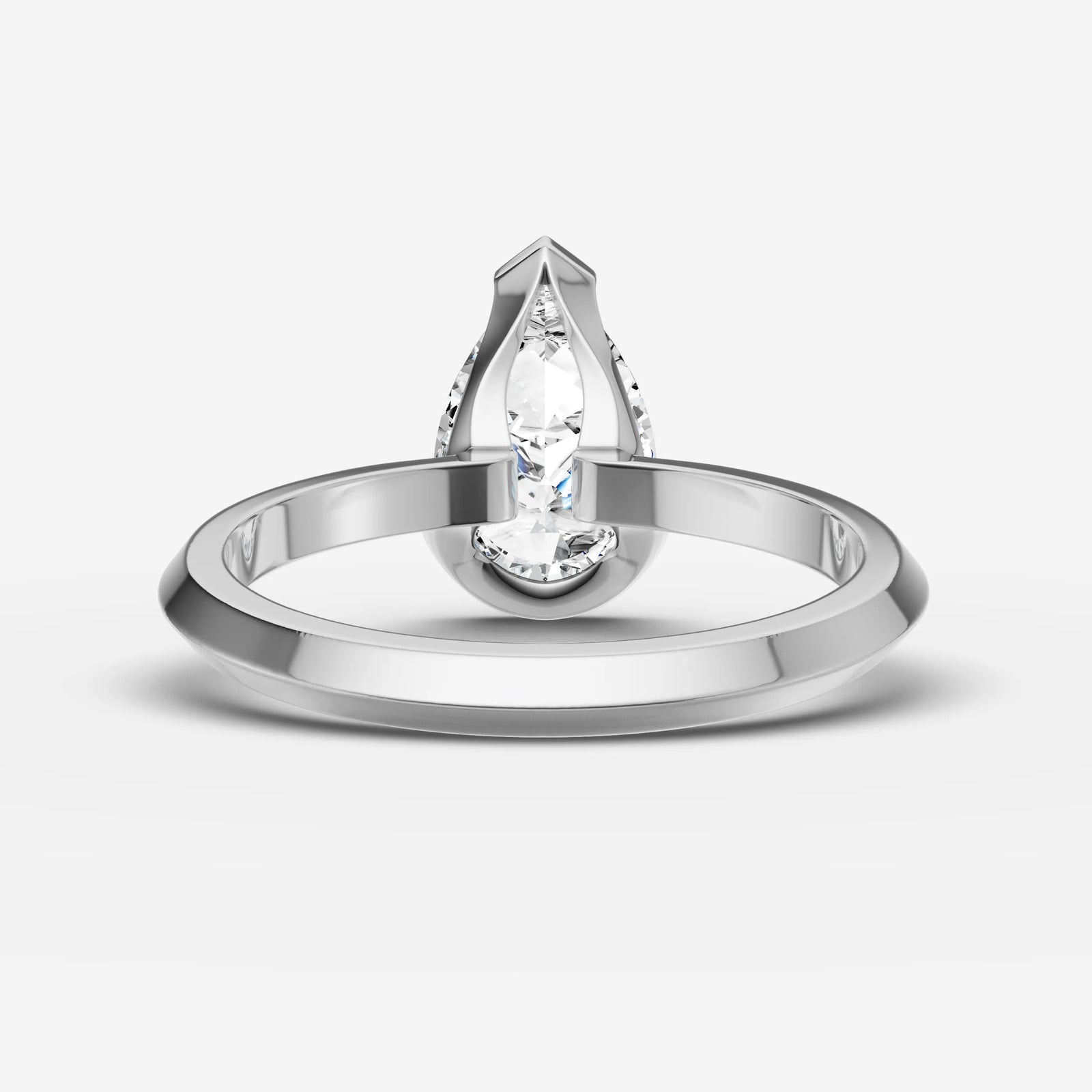 Demi pear diamond setting in gold, view 18