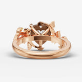 Fleur heart diamond setting in gold, view 12
