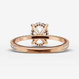 Mystere Etoile oval diamond setting in gold, view 12