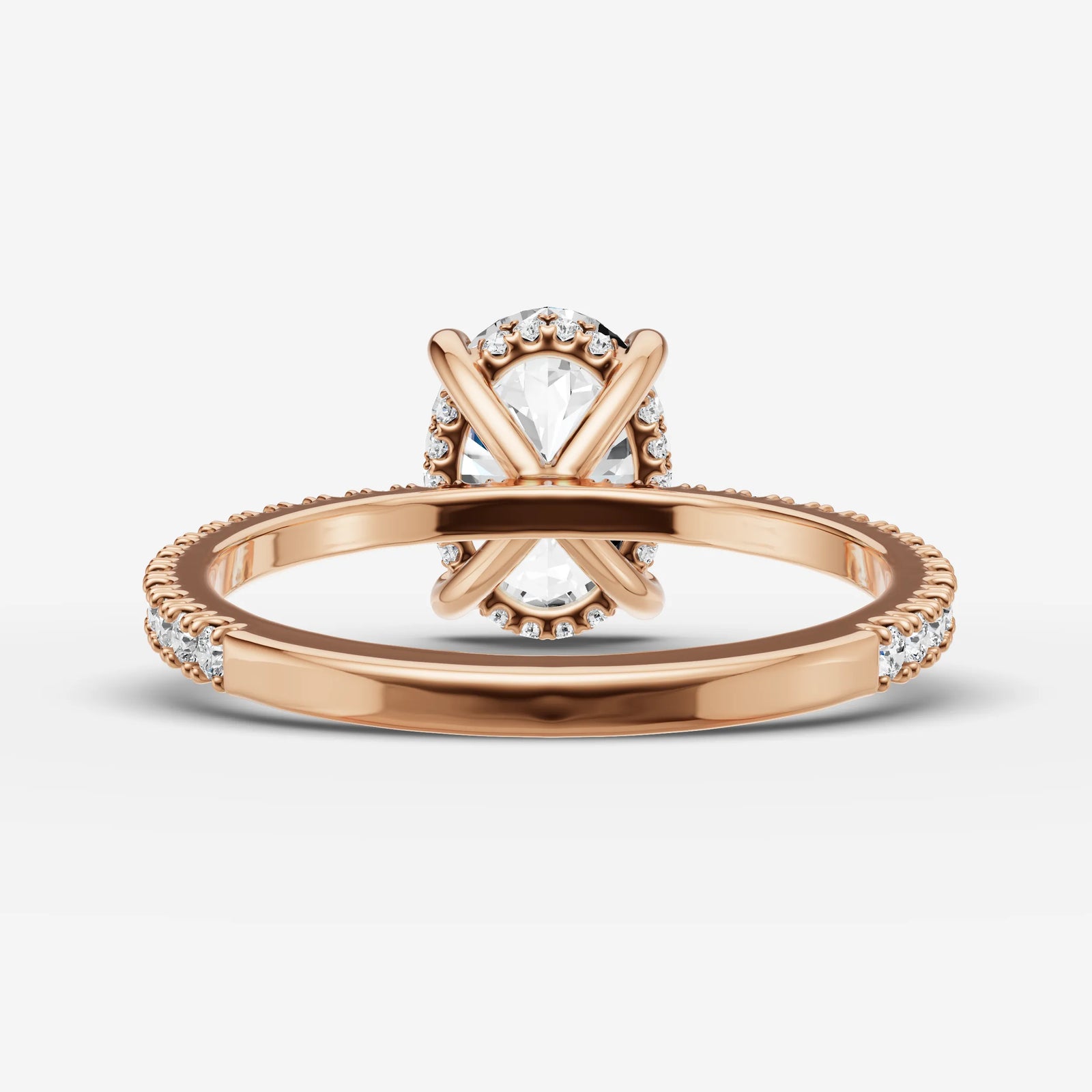 Mystere Etoile oval diamond setting in gold, view 12