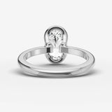 Demi oval diamond setting in gold, view 18