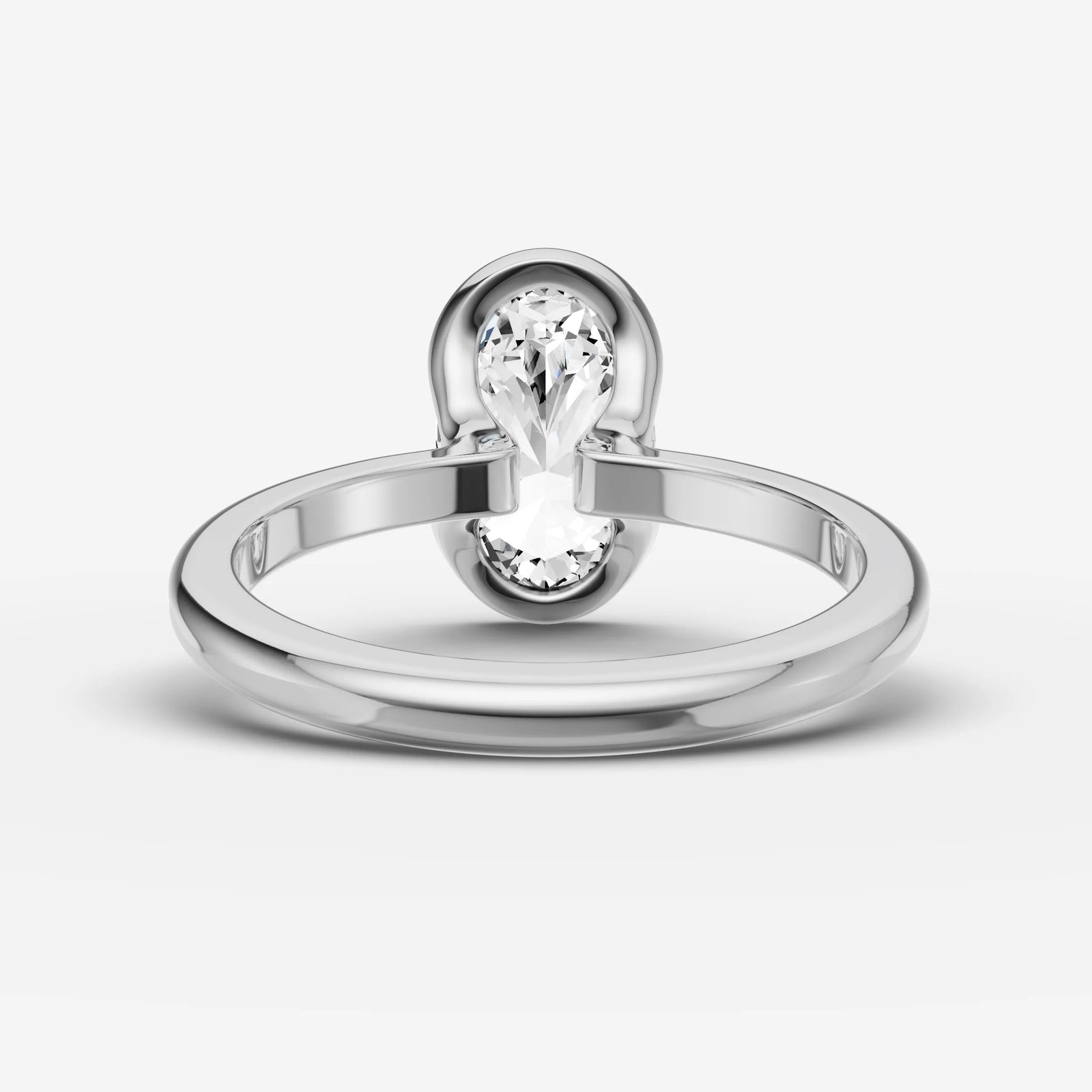 Demi oval diamond setting in gold, view 18