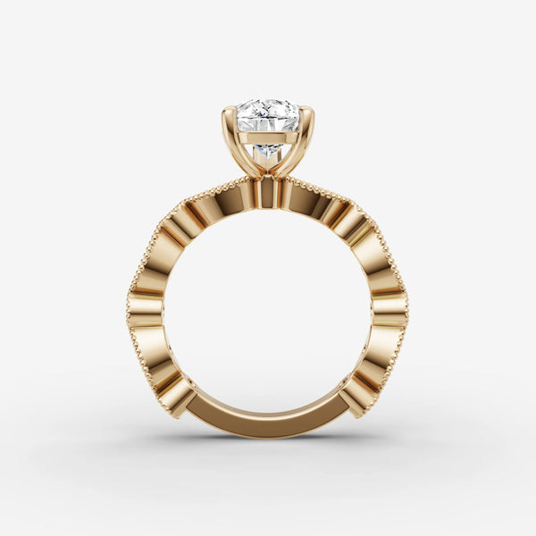 Heritage Pear ring setting, view 2