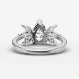 Fleur pear diamond setting in gold, view 18
