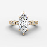 Heritage marquise diamond setting in gold, front view