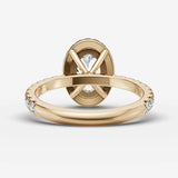 Aurore Etoile oval diamond setting in gold, top view