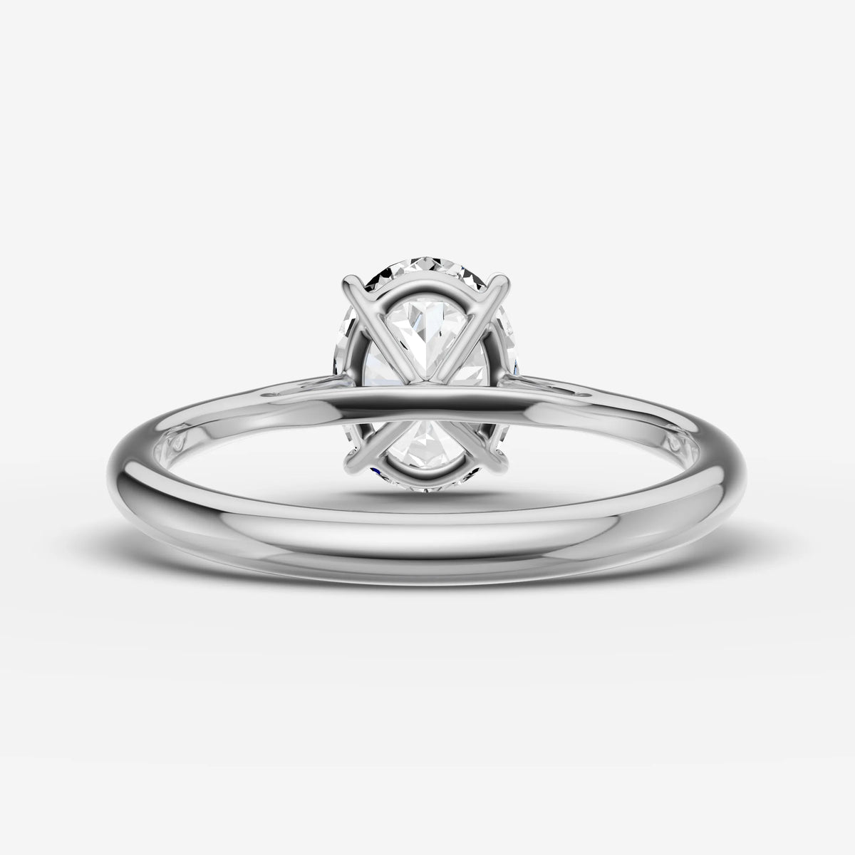 Cathedrale oval diamond setting in gold, view 18