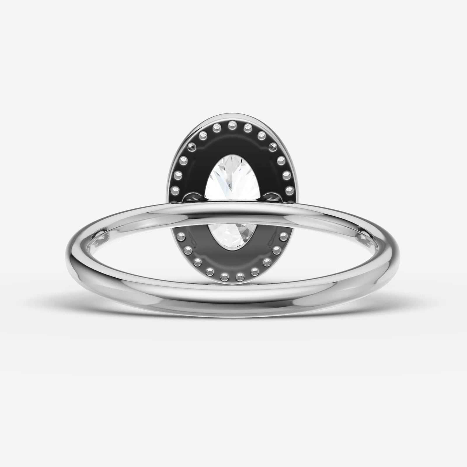 Aurore oval diamond setting in gold, view 18