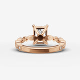 Heritage emerald diamond setting in gold, view 12
