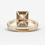 Aurore Etoile radiant diamond setting in gold, top view