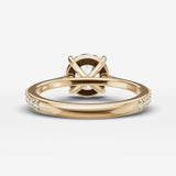 Cathedrale round diamond setting in gold, top view
