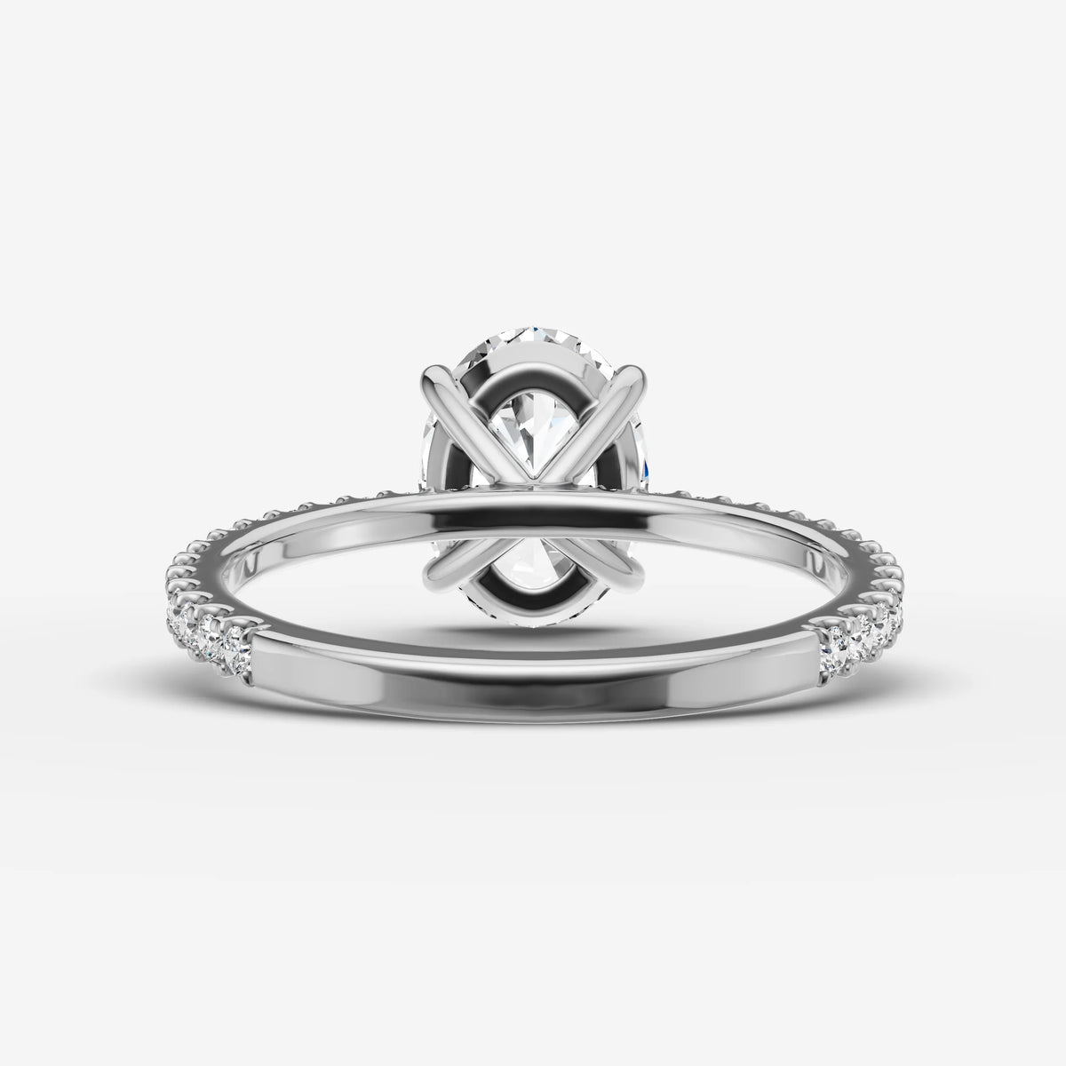 Etoile oval diamond setting in gold, view 18