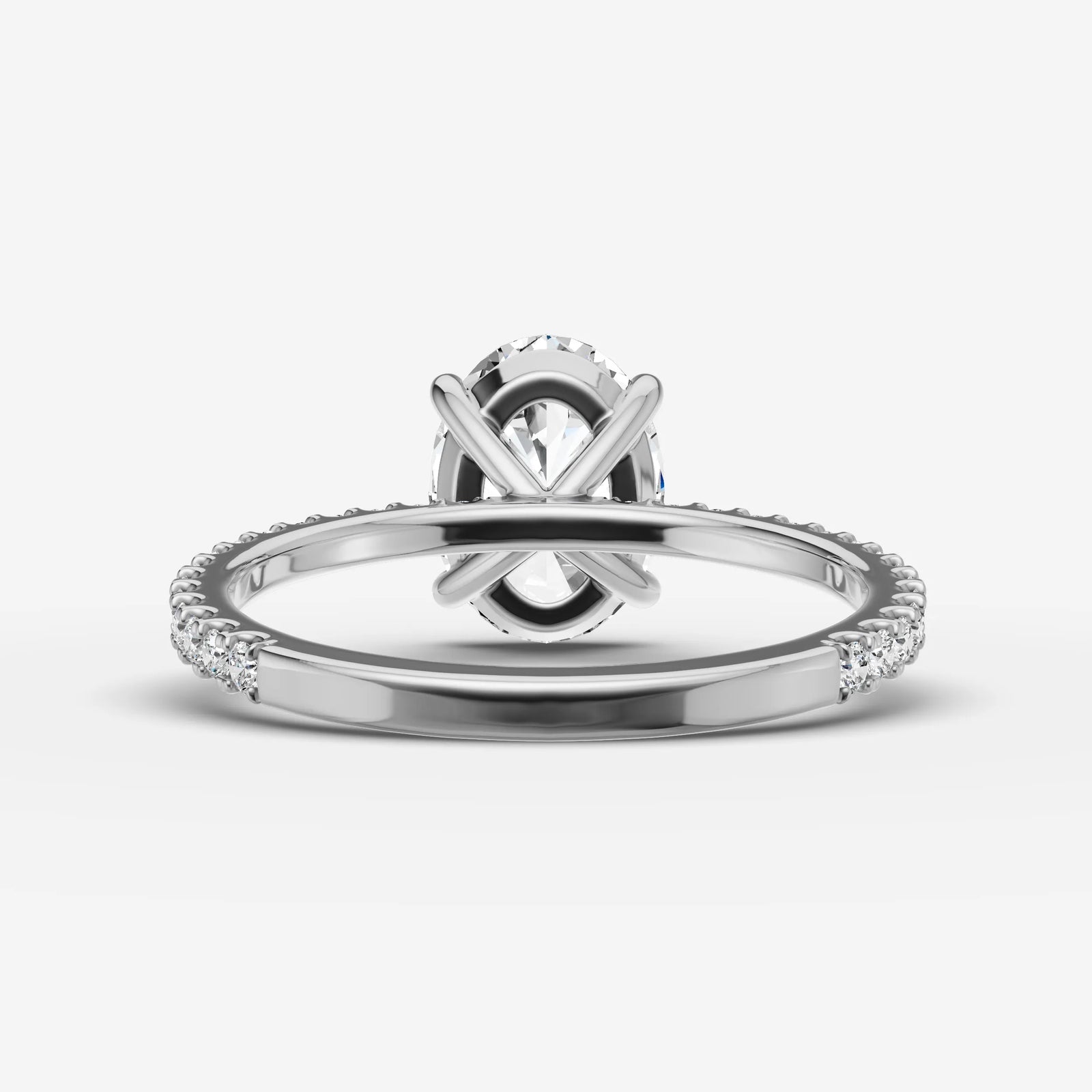 Etoile oval diamond setting in gold, view 18