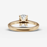 Cathedrale oval diamond setting in gold, top view