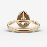 Aurore Etoile pear diamond setting in gold, top view